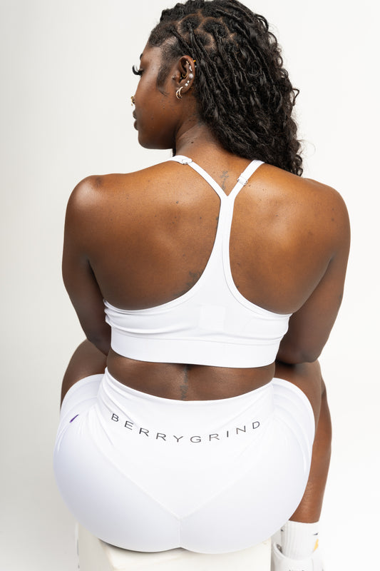 Berry Grind Spandex Shorts White